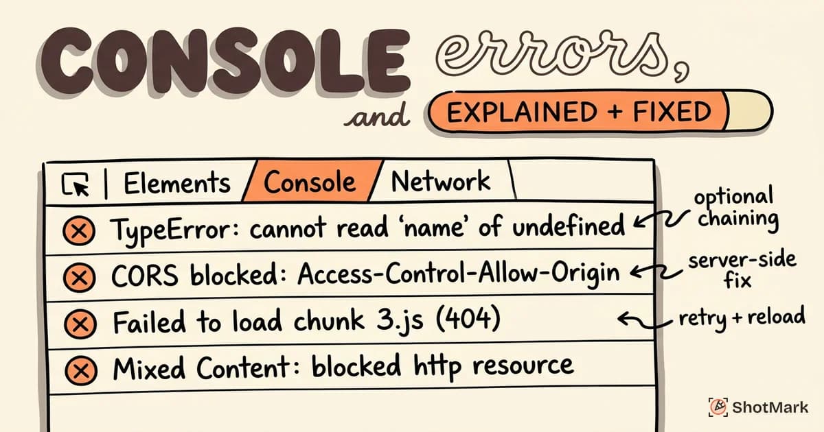 Browser Console Errors Explained: What They Mean and How to Fix Them