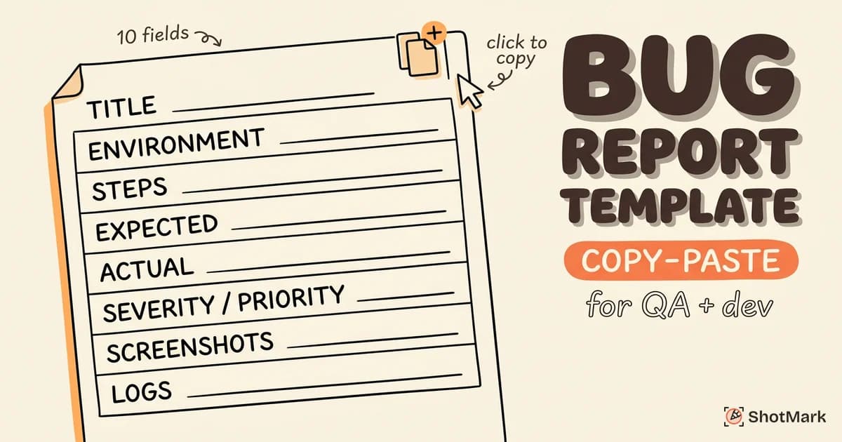 Bug Report Template for QA and Dev Teams (Free, Copy-Paste)