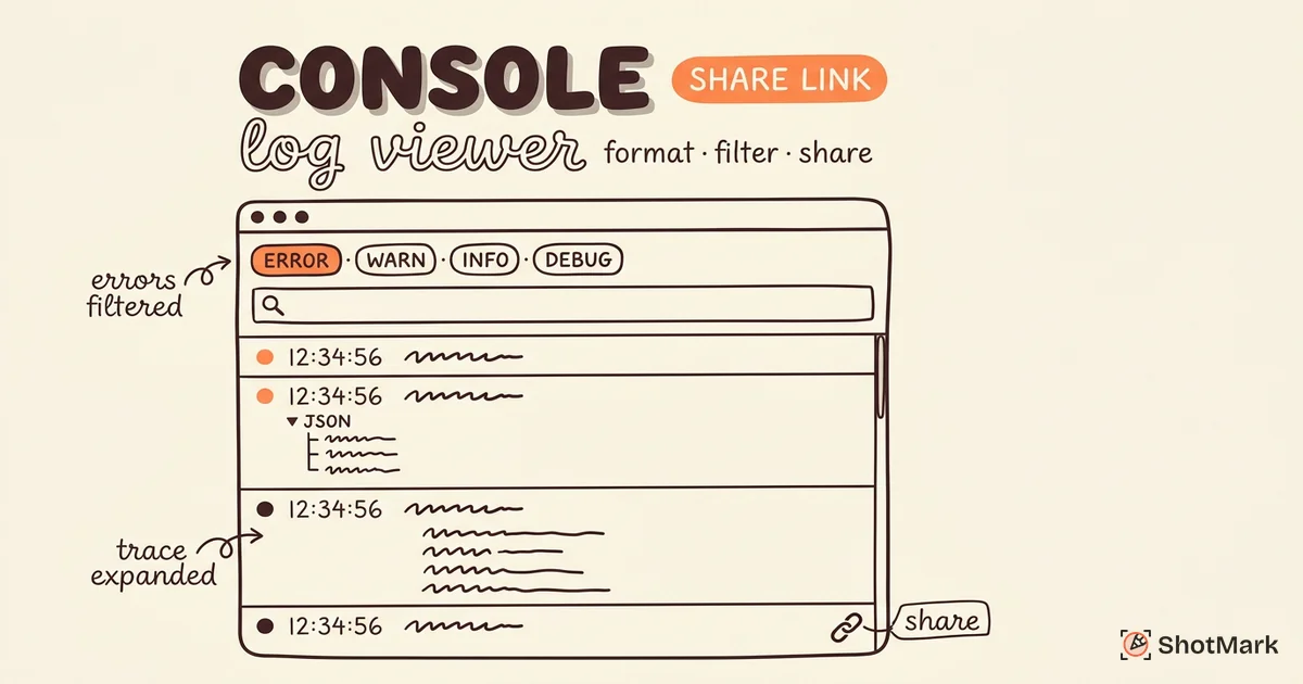 Free Console Log Viewer: Format, Filter, Share Console Output