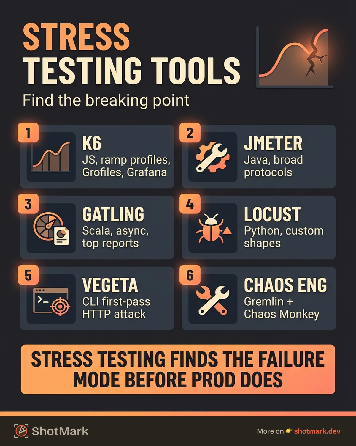 Stress Testing Tools for Web App Reliability infographic