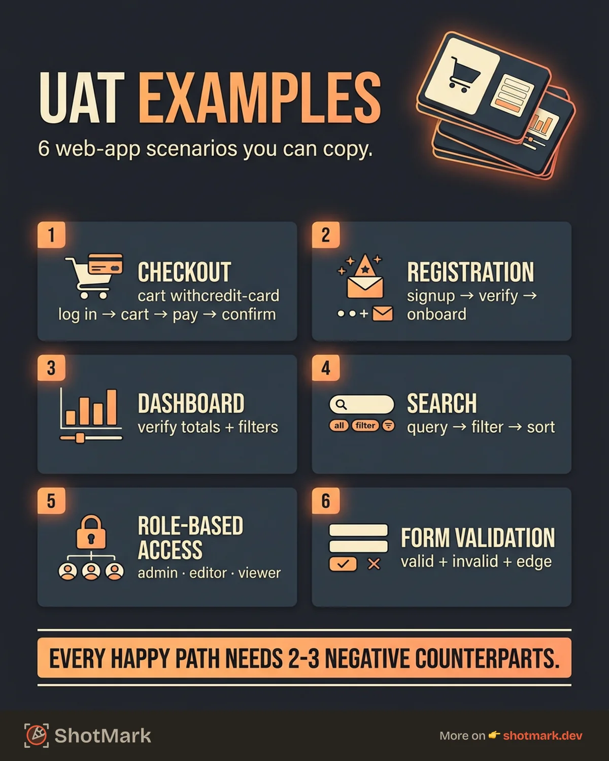 User Acceptance Testing Examples for Web Applications infographic